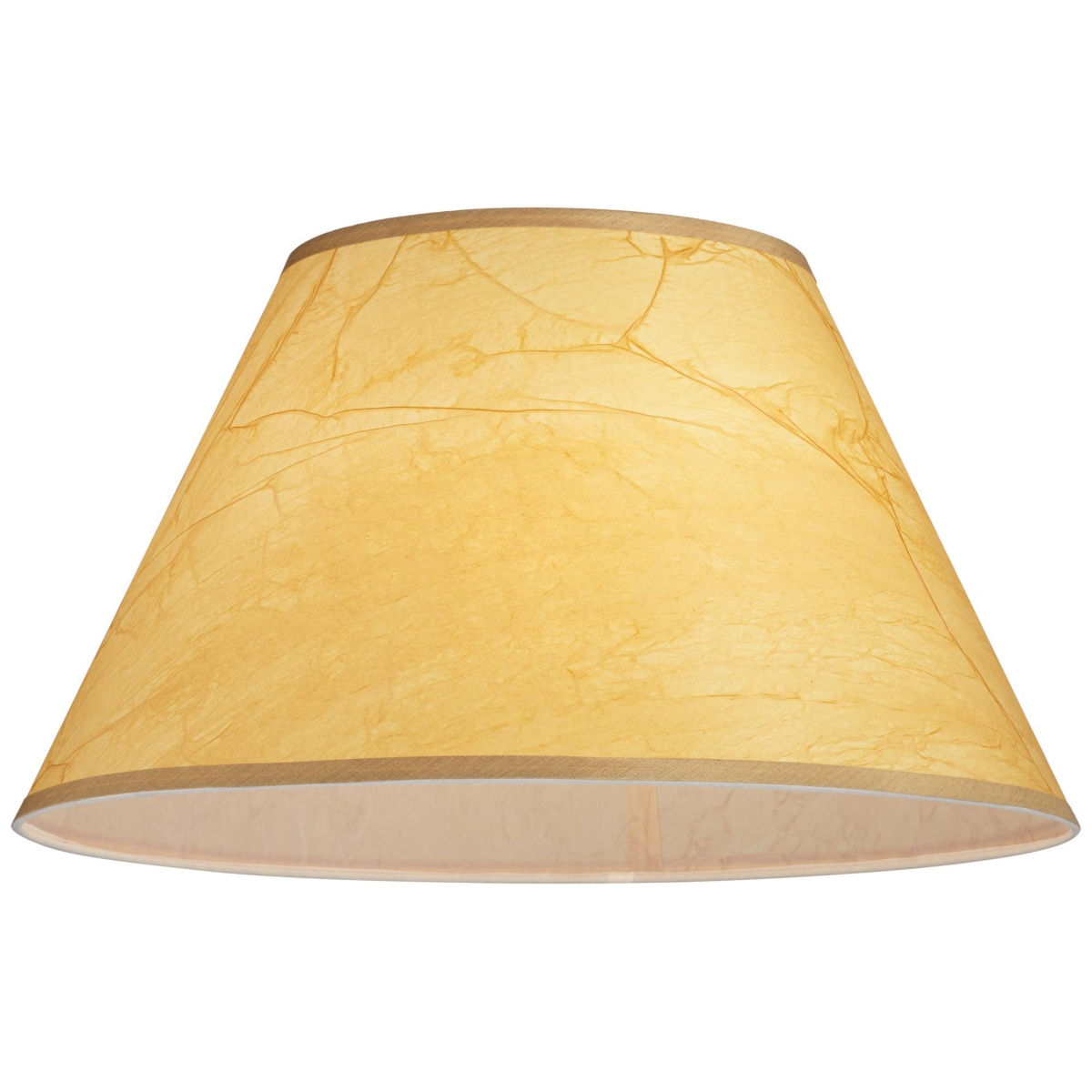 Crinkle Paper Large Empire Lamp Shade Top x Bottom x Slant x High (Spider) Replacement with Harp and Finial - Springcrest
