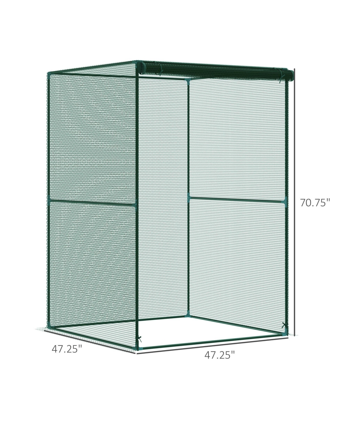 Out sunny Walk-in Crop Cage, Plant Protectors with Door, Dark- Green