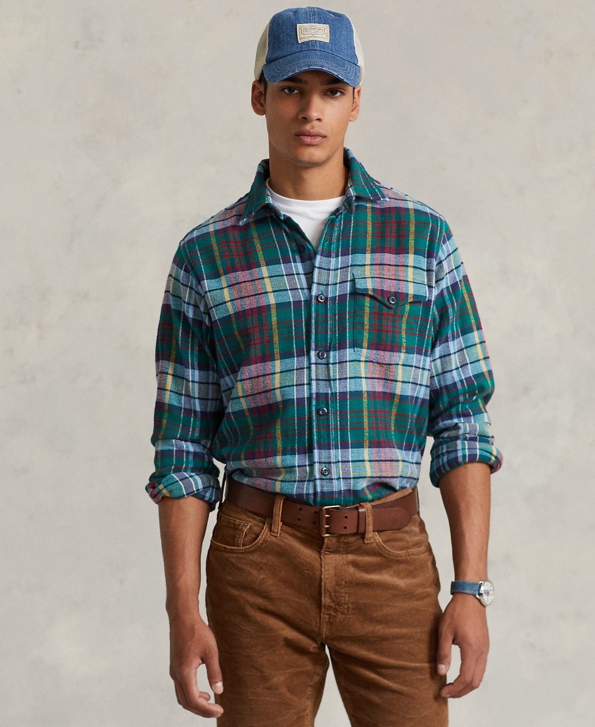 Polo Ralph Lauren Men's Classic-fit Plaid Brushed Flannel Shirt In Multi