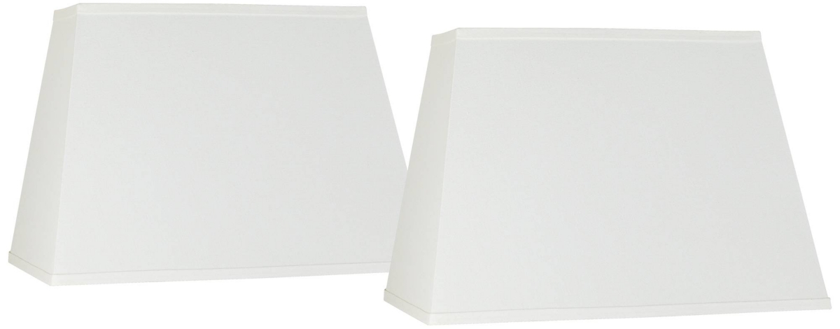 Springcrest Set Of 2 Rectangular Lamp Shades Ivory Large 14" Wide And 6" Deep At Top X 18" Wide And 12"deep At B In White