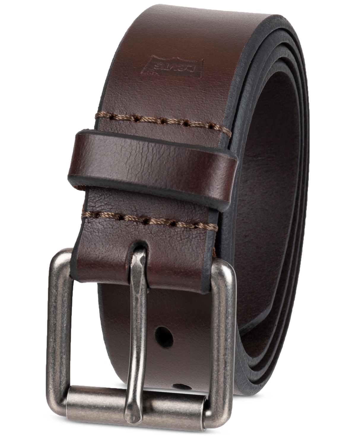 Shop Levi's Men's Nickel-finish Adjustable Belt In Brown
