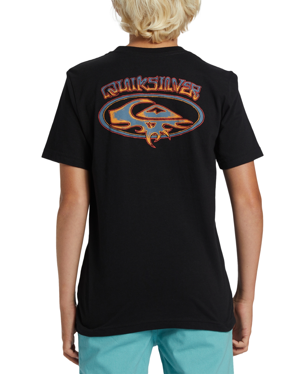 Shop Quiksilver Quksilver Big Boys Thorn Oval Logo-print T-shirt In Black