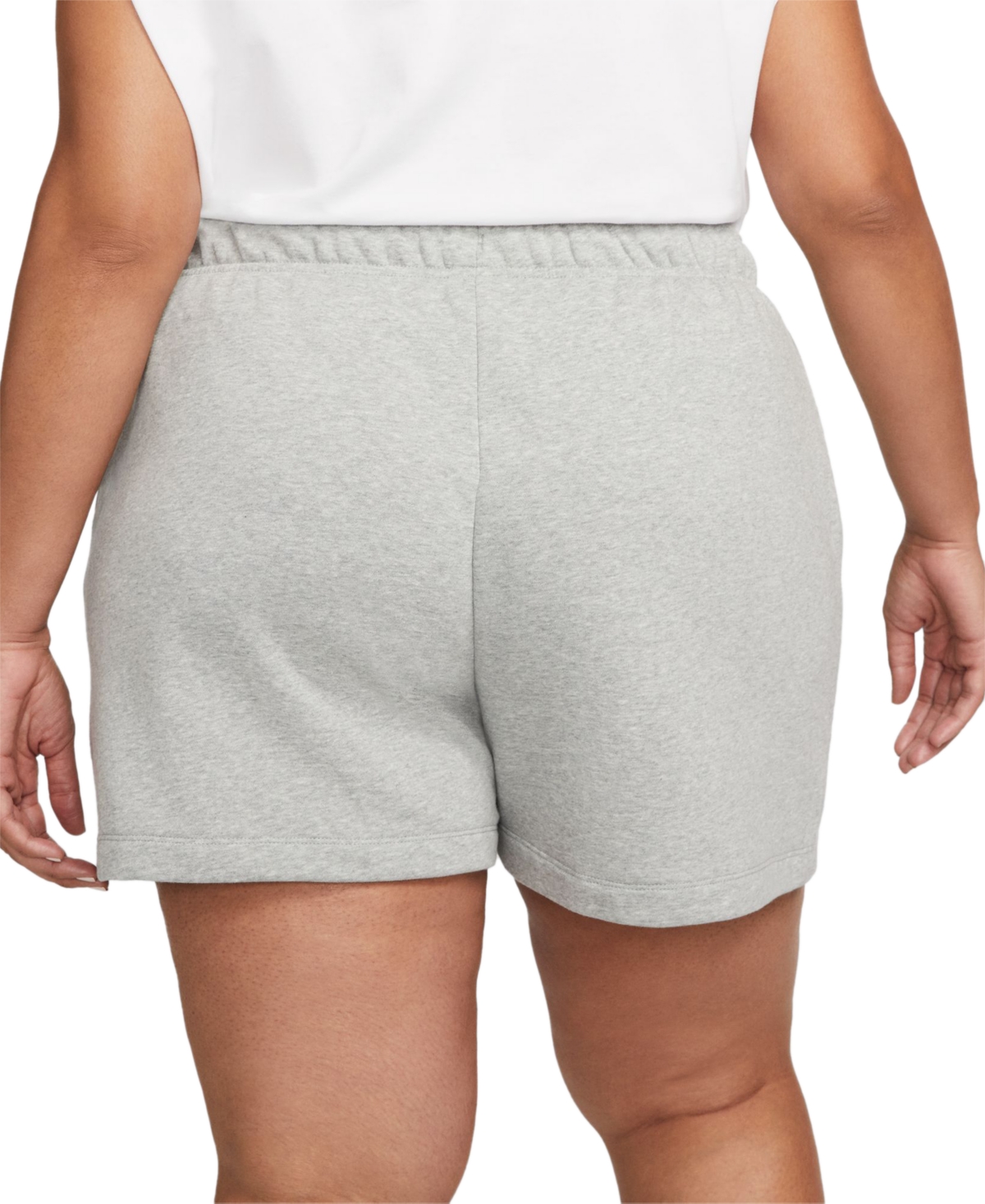 Nike Plus Size Sportswear Club Fleece Mid-Rise Pull-On Shorts -whi