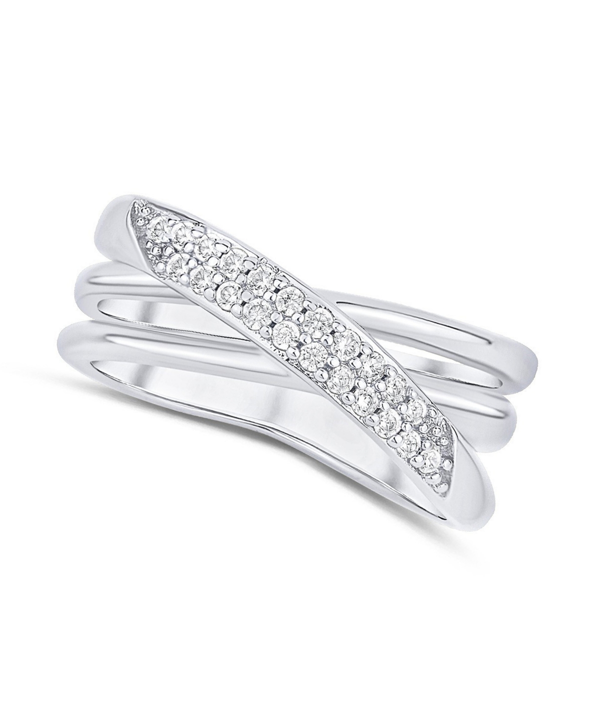 And Now This Cubic Zirconia Criss Cross Ring In Silver