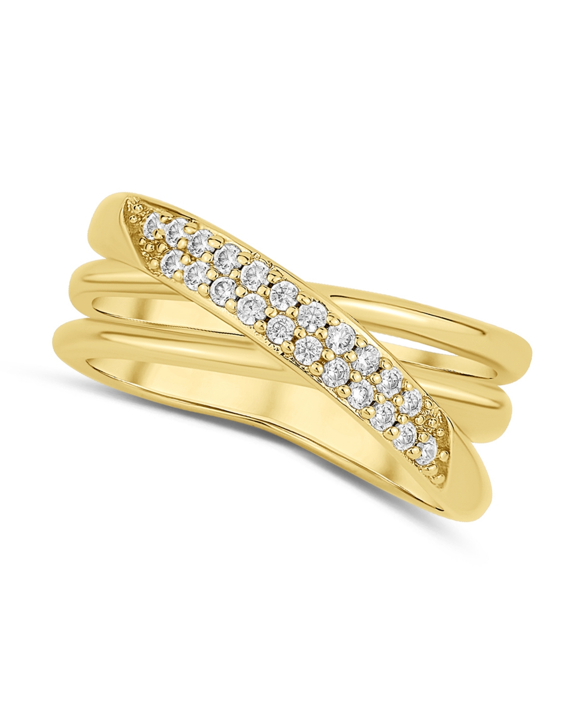 And Now This Cubic Zirconia Criss Cross Ring In Gold