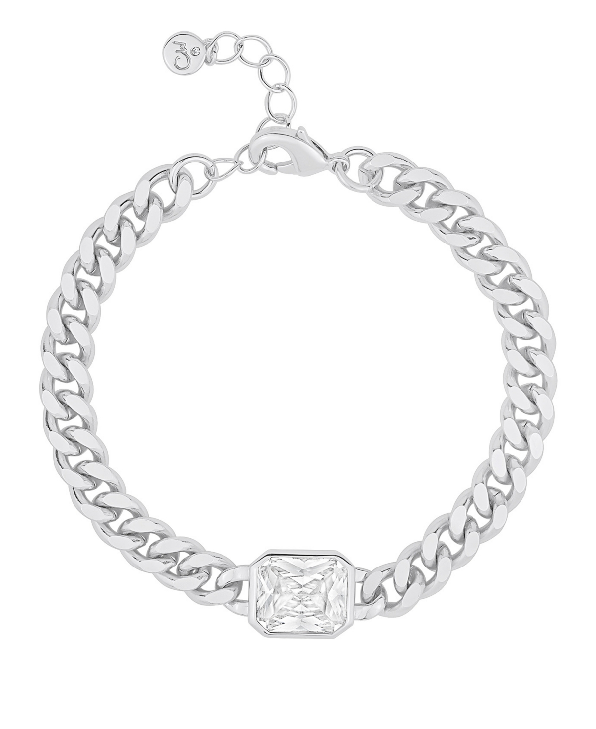 Shop And Now This Cubic Zirconia Emerald Cut Chain Bracelet In Silver