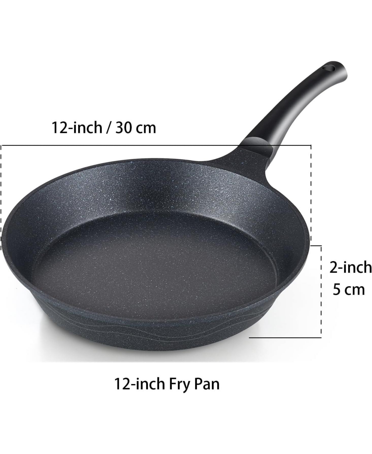 Cook N Home Marble Nonstick Cookware Saute, 12