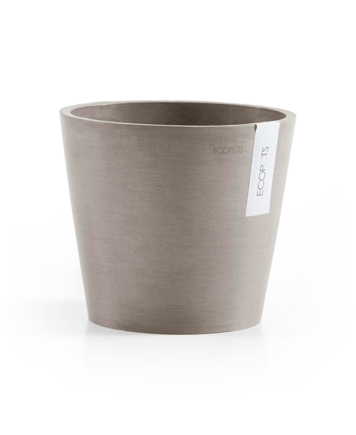 Eco pots Amsterdam Modern Round Indoor and Outdoor Planter, 12in - Taupe