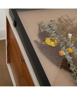 Wood Shadow Box Display Case - Solid Wood With Acrylic Window - Security Latch - For Mementos And Keepsakes