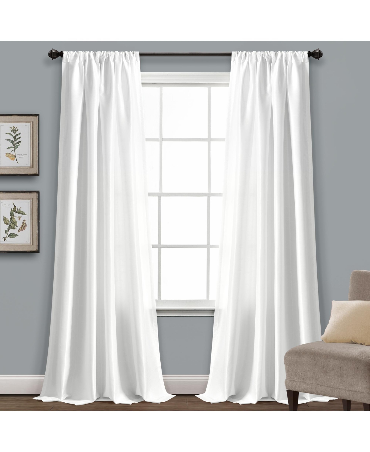 Venetian Window Curtain Panel - White
