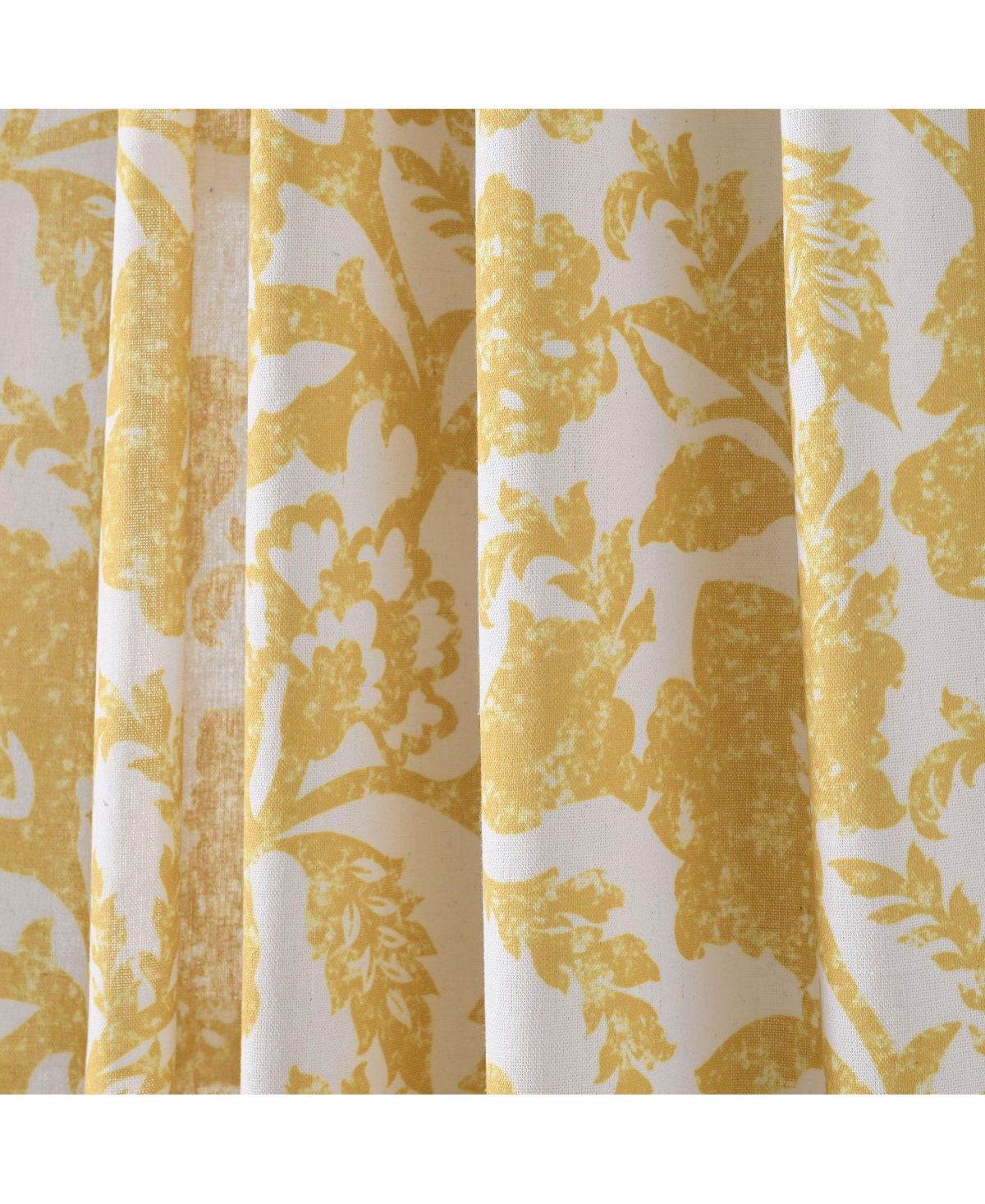Emma Textured Jacobean Window Curtain PanelsSingle 52X84 - Yellow