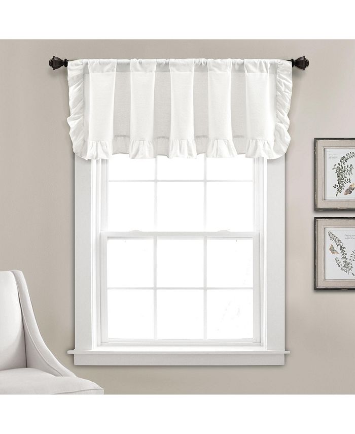 Lush Decor Linen Ruffle Valance Single White 18X58 - Macy's