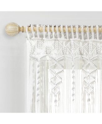 Boho Macrame Textured Cotton Valance/Kitchen Curtain/Wall Decor