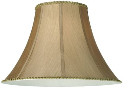 Earthen Gold Large Round Bell Lamp Shade 8" Top x 18" Bottom x 12" Height x 13" Slant (Spider) Replacement with Harp and Finial