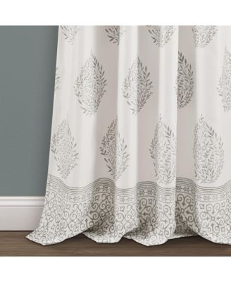 Teardrop Leaf Light Filtering Window Curtain Panels