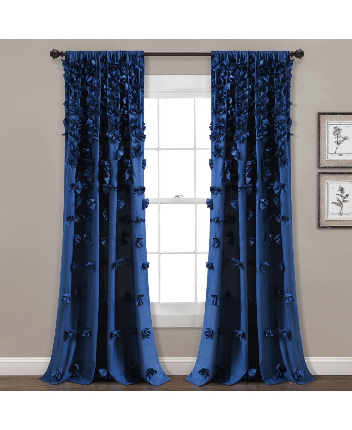 Riley Window Curtain Panel - Navy