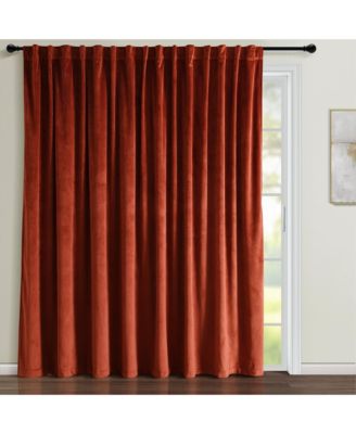 Prima Velvet Solid Light Filtering Back Tab/Rod Pocket  Window Curtain Panels