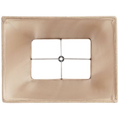 Natural Burlap Medium Rectangle Lamp Shade 10" Wide x 7" Deep at Top and 16" Wide x 12" Deep at Bottom and 11" Slant x 10.5" H (Spider)