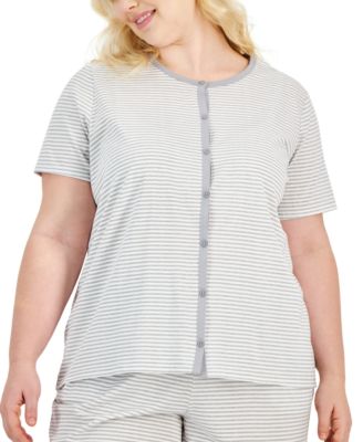 Plus Size 2-Pc. Cotton Cropped Pajamas Set, Created for Macy's