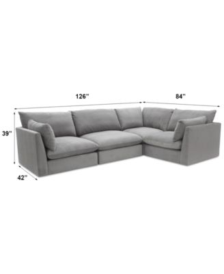 CLOSEOUT! Marsten 126" 4-Pc. Fabric Sectional Sofa, Created for Macy's