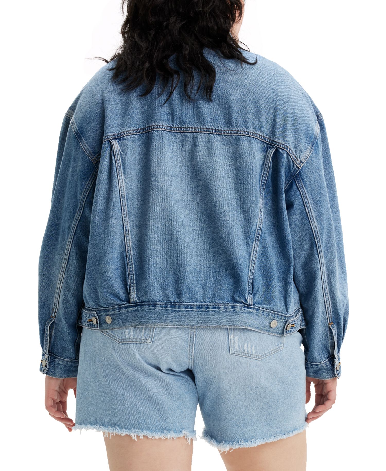Plus Size '90s Cotton Denim Trucker Jacket
