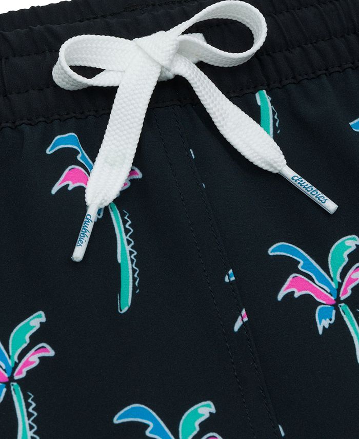 Chubbies Kid's The Black Light Nights Swim Trunks - Black - Pattern Base
