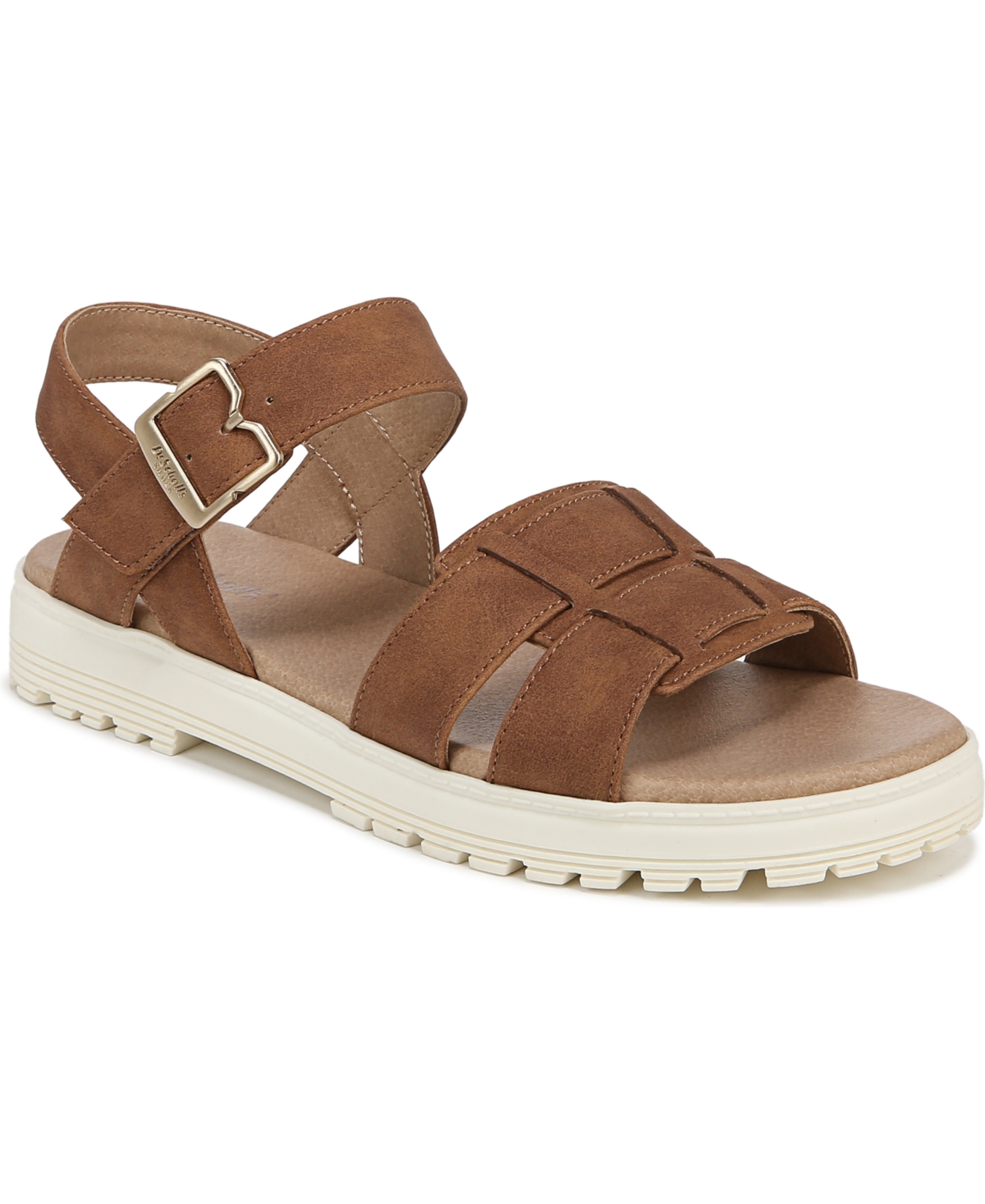 Dr. Scholl's Women's Take Five Ankle Strap Sandals In Honey Brown Faux Leather