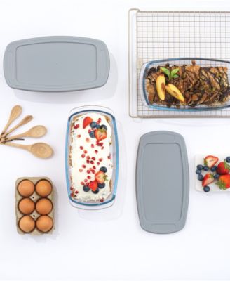 Glass Set of 3 Loaf Pans with Lids