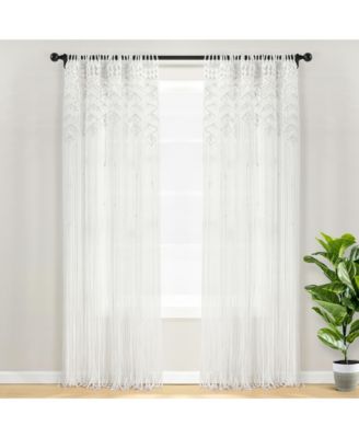 Boho Macrame Leaf Cotton Window Curtain/ Room Divider/Wedding Backdrop/Wall Decor