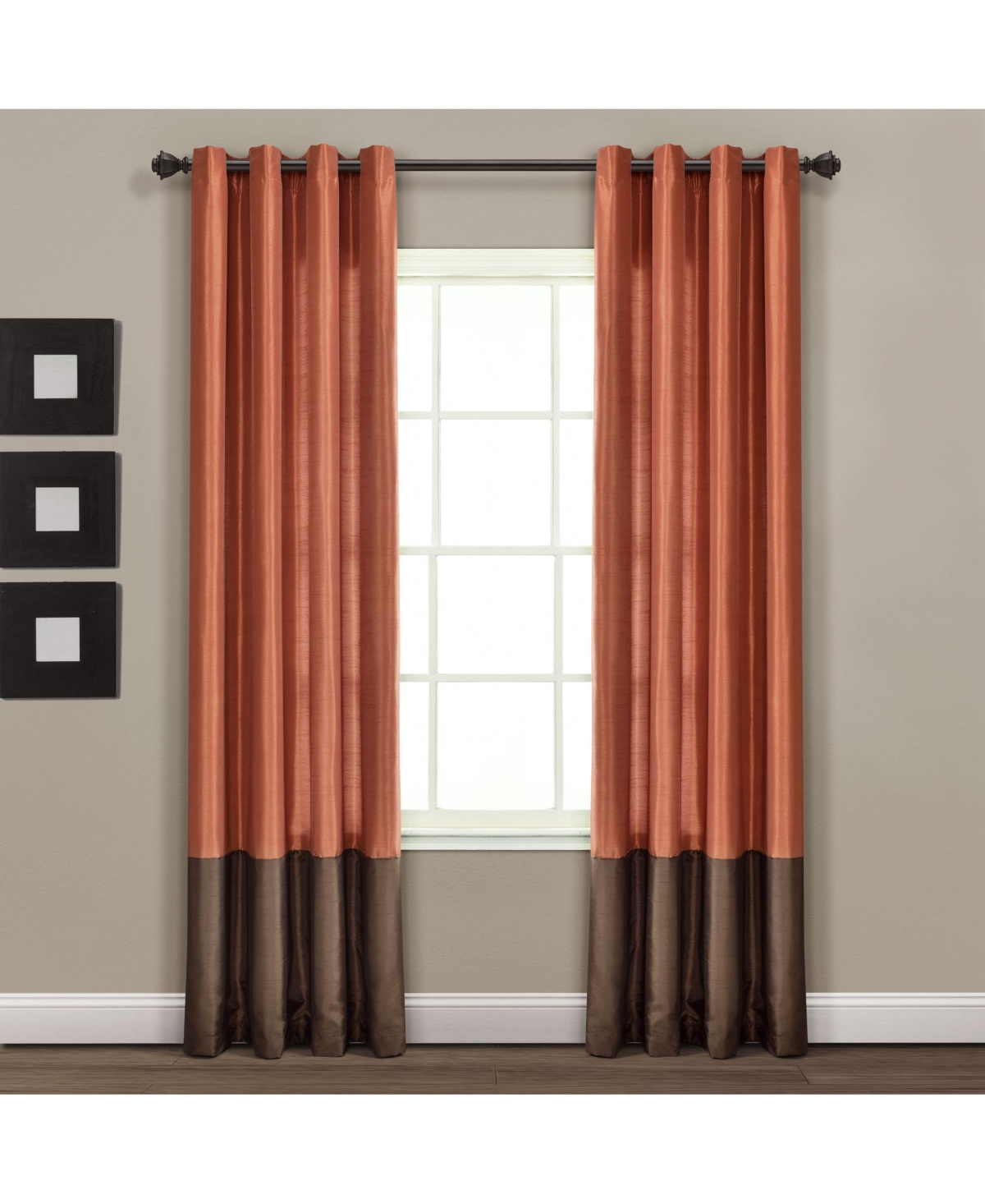 Prima Window Curtain Panels - Brown