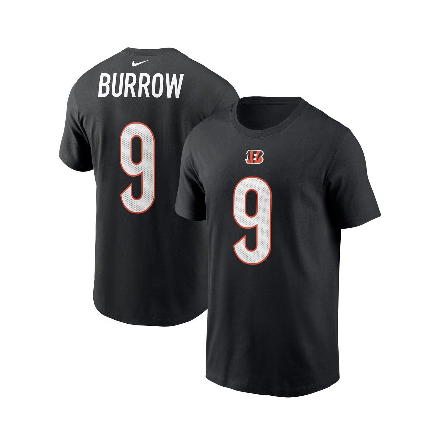 Мужская футболка Nike Joe Burrow Black Cincinnati Bengals Player Name & Number — фото 1
