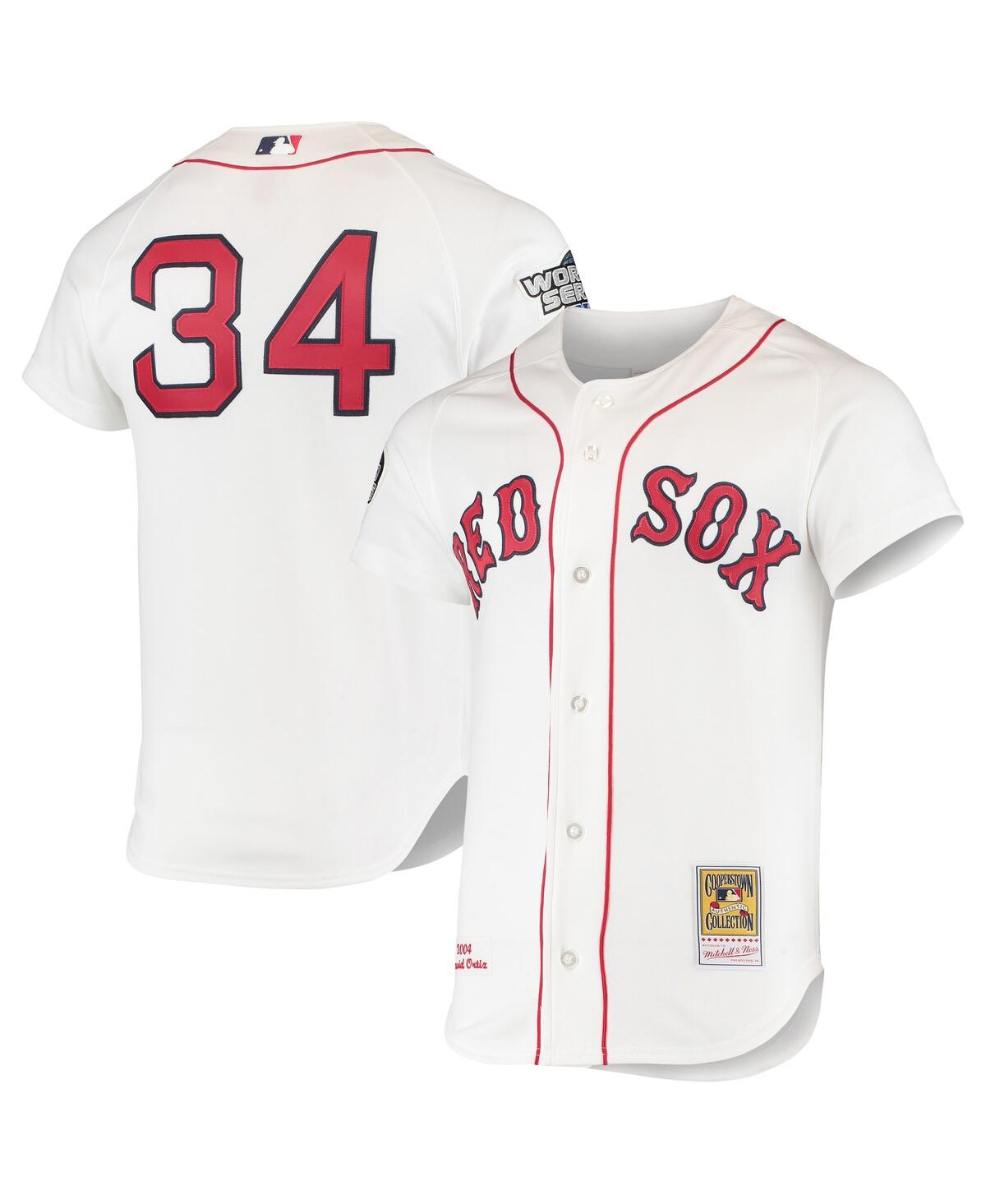 Men's Mitchell & Ness David Ortiz White Boston Red Sox 2004 Cooperstown Collection Home Authentic Jersey - White