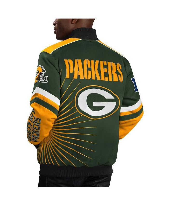 Blouson Bomber En Cuir Vintage Green Bay Packers Carl Banks - Taille 2XL - NFL - Occasion