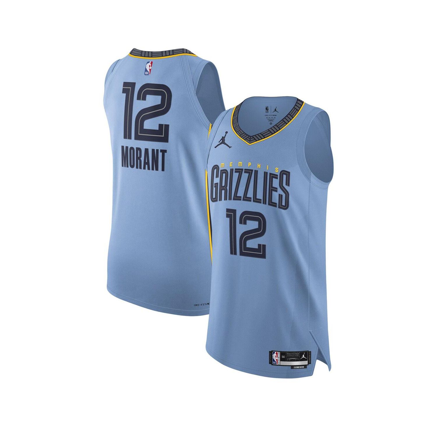 Men's Ja Morant Light Blue Memphis Grizzlies Authentic Player Jersey - Statement Edition