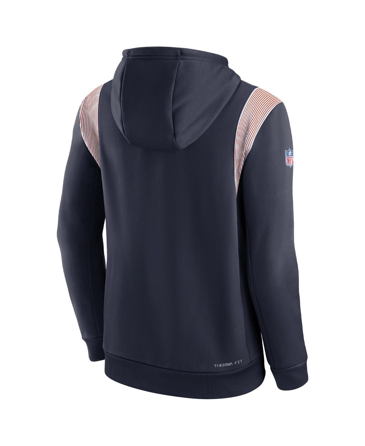 Men's NikeChicago Bears Sideline Athletic Stack Performance Pullover Hoodie - Navy