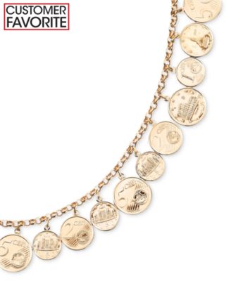 Euro Coin Charm Bracelet in 14k Gold Vermeil