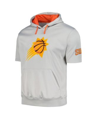 Men's Silver, Orange Phoenix Suns Short Sleeve Pullover Hoodie