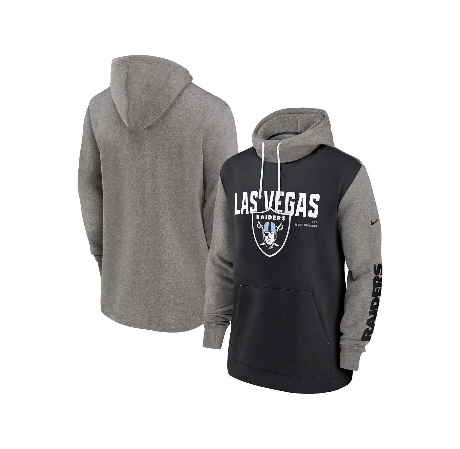 Men's Black Las Vegas Raiders Fashion Color Block Pullover Hoodie