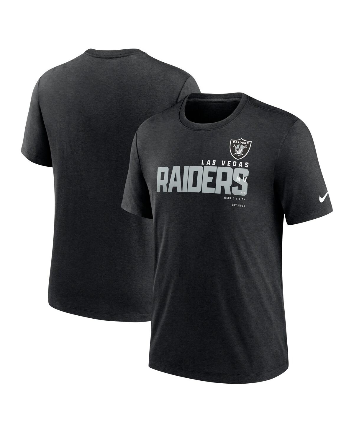 Shop Nike Men's  Heather Black Las Vegas Raiders Team Tri-blend T-shirt