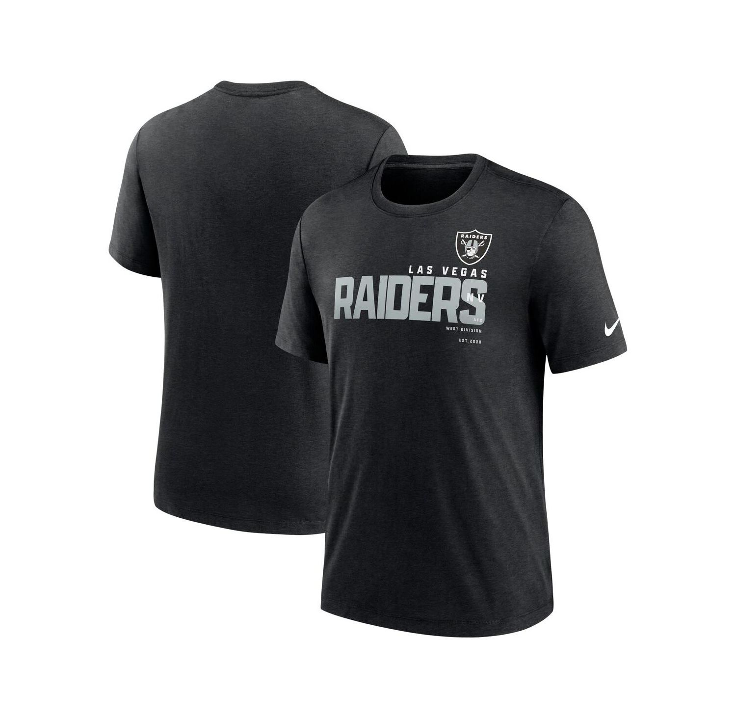 Men's Heather Black Las Vegas Raiders Team Tri-Blend T-shirt