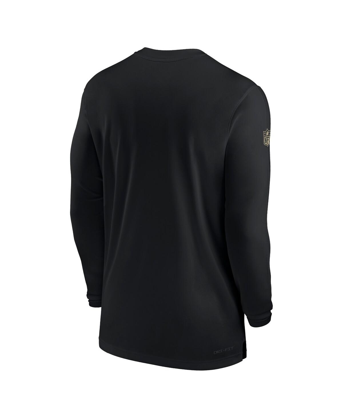 Men's NikeNew Orleans Saints Sideline Coach Performance Long Sleeve T-shirt - Black