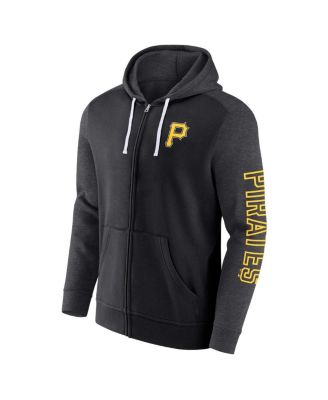 Men's Black Pittsburgh Pirates Offensive Line Up Lightweight Full-Zip Hoodie