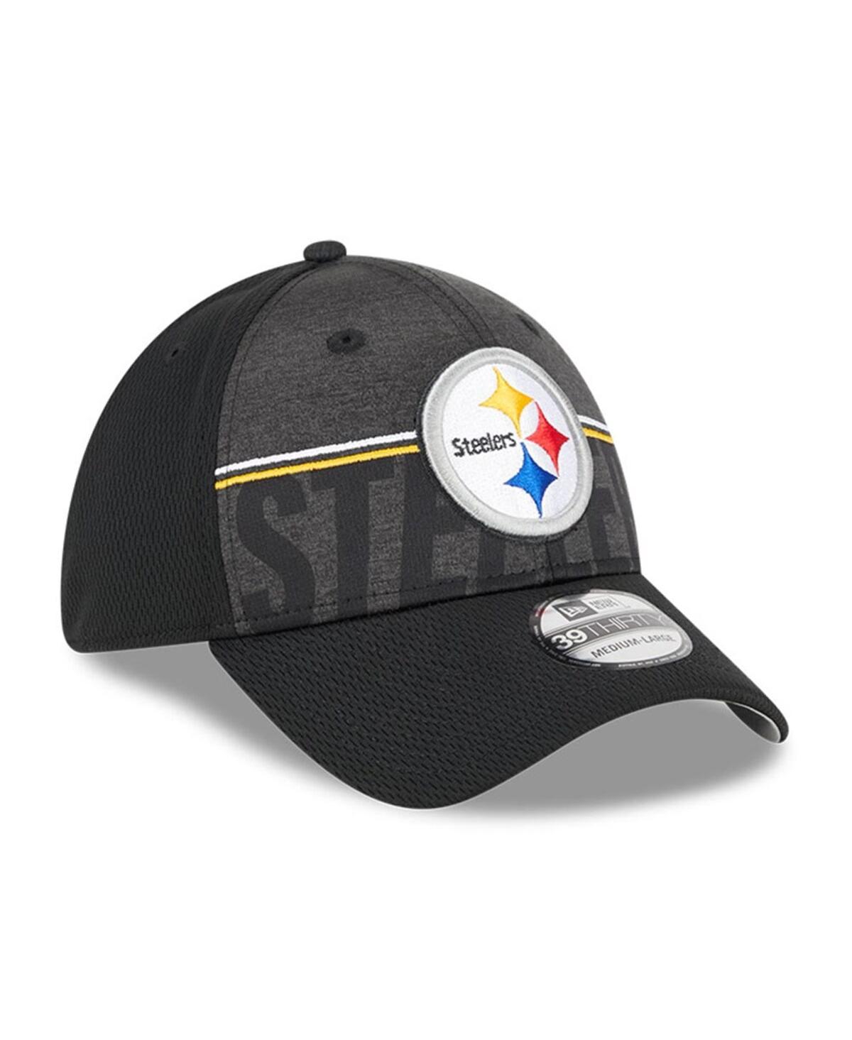 New Era Black Pittsburgh Steelers 2023 Nfl Training Camp 39thirty Flex Fit Hat In Black
