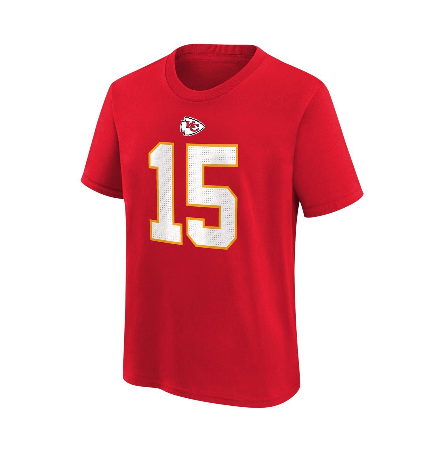 Футболка Nike Patrick Mahomes Red Kansas City Chiefs Player Name and Number T-shirt для мальчиков — фото 2