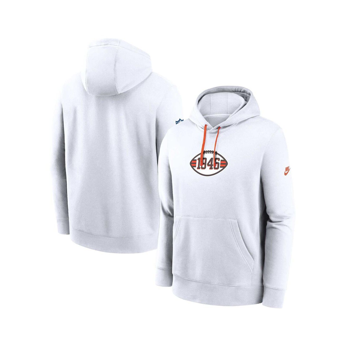 Men's White Cleveland Browns 2023 Sideline Club Alternate Tri-Blend Pullover Hoodie