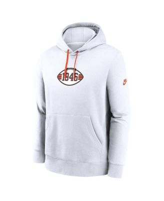 Men's White Cleveland Browns 2023 Sideline Club Alternate Tri-Blend Pullover Hoodie