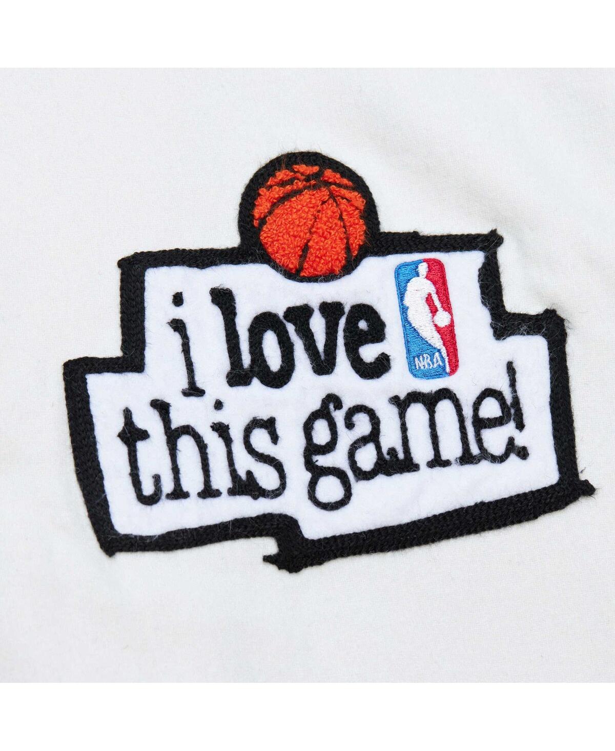 Men's Mitchell & Ness x Just Don White Nba I Love This Game Full-Snap Jacket - White