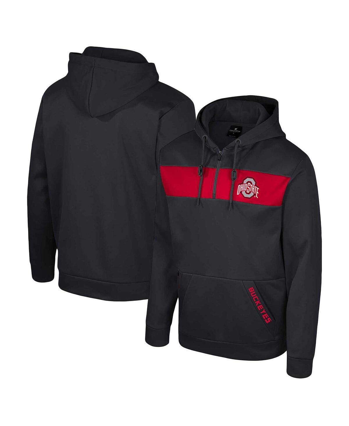 Men's Colosseum Black Ohio State Buckeyes Quarter-Zip Hoodie - Black
