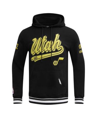 Men's Black Utah Jazz Script Tail Pullover Hoodie