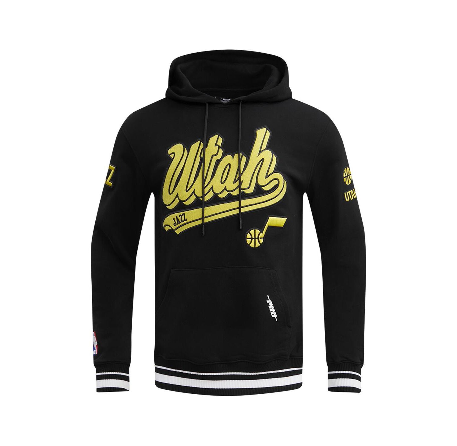 Men's Black Utah Jazz Script Tail Pullover Hoodie